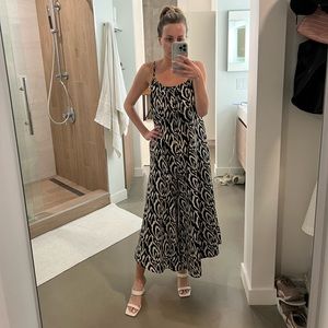 Black and cream/ white flowy jumpsuit